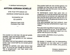 Antonia Adriana Schelle (vr) Ed Laurits Andreas Christiaan de Jong