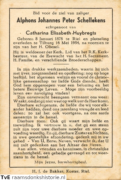 Alphons Johannes Peter Schellekens, Catharina Elisabeth Huybregts 