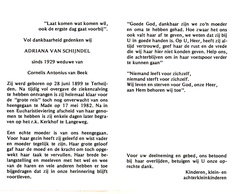 Adriana van Schijndel Cornelis Antonius van Beek