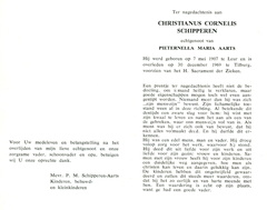 Christianus Cornelis Schipperen Pieternella Maria Aarts