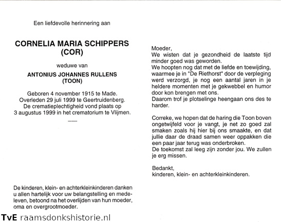 Cornelia Maria Schippers Antonius Johannes Rullens
