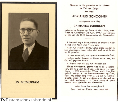 Adrianus Schoonen Catharina Schoonen