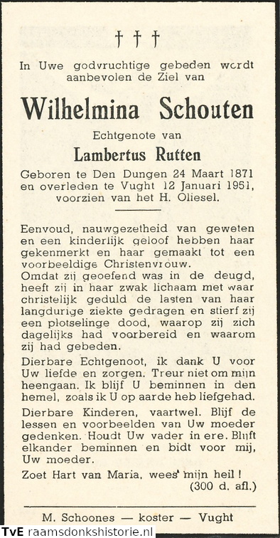 Wilhelmina Schouten Lambertus Rutten