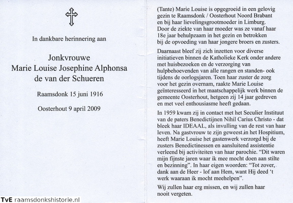 Marie Louise Josephina Alphonsa de  van der Schueren