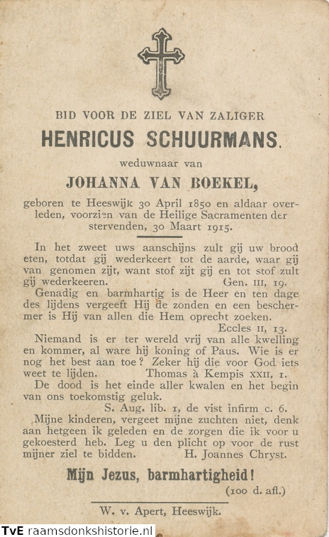 Henricus Schuurmans Johanna van Boekel