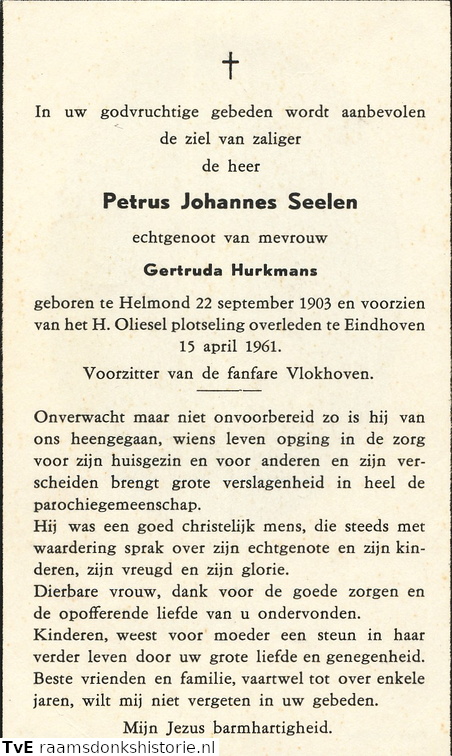 Petrus Johannes Seelen Gertruda Hurkmans