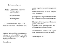 Anna Catharina Helena van Seeters Simon Joore