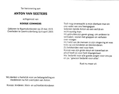 Anton van Seeters Koosje Gommers