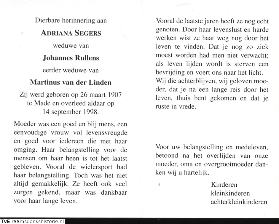 Adriana Segers Johannes Rullens Martinus van der Linden