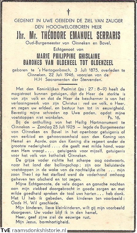 Théodore Emanuel Serraris Marie Philippine Ghislaine barones van Oldeneel tot Oldenzeel