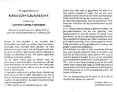 Maria Cornelia Severijns Antonius Cornelis Broeders