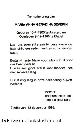 Maria Anna Gerardina Severin