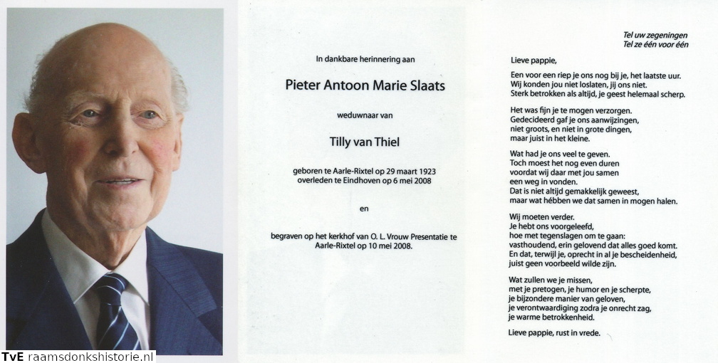 Pieter Antoon Marie Slaats Tilly van Thiel