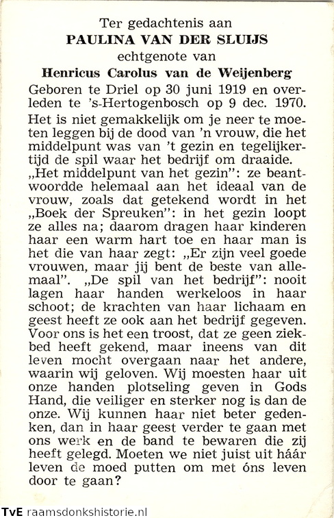 Paulina van der Sluijs Henricus Carolus van de Weijnberg