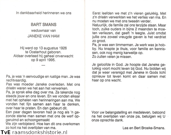 Bart Smans Janeke van Ham