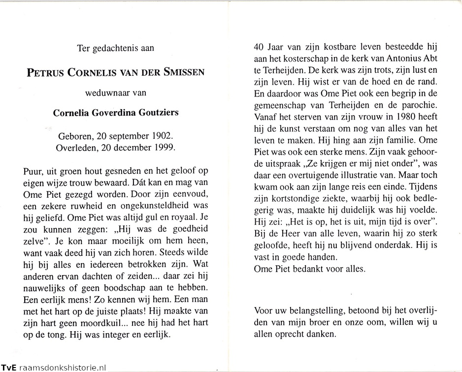 Petrus Cornelis van der Smissen Cornelia Goverdina Goutziers