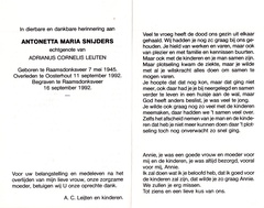 Antonetta Maria Snijders Adrianus Cornelis Leijten