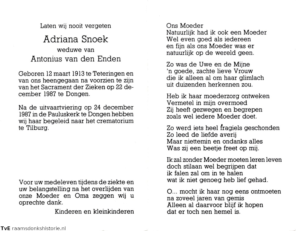 Adriana Snoek Antonius van den Enden
