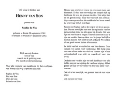 Henny van Son (vr)Sophie de Vos