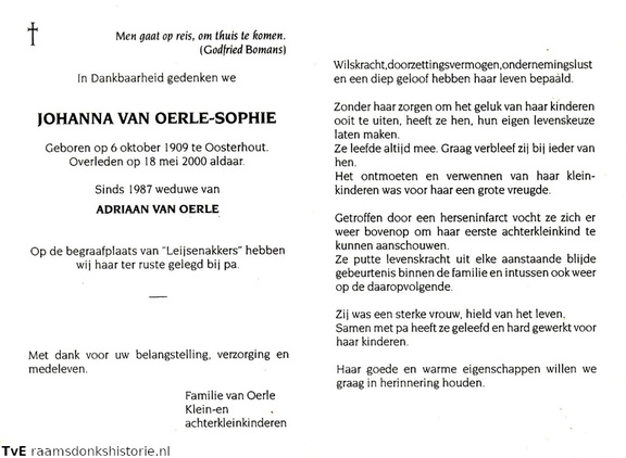 Johanna Sophie Adriaan van Oerle