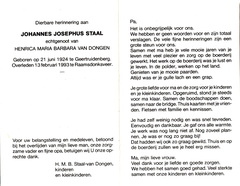 Johannes Josephus Staal Henrica Maria Barbara van Dongen