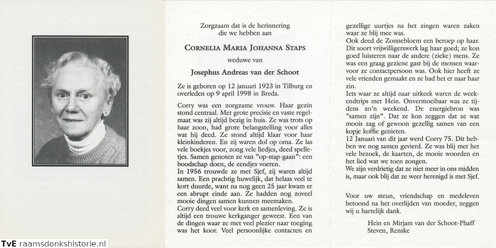 Cornelia Maria Johanna Staps Josephus Andreas van der Schoot