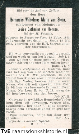Bernardus Wilhelmus Maria van Steen Louise Catharina van Dongen