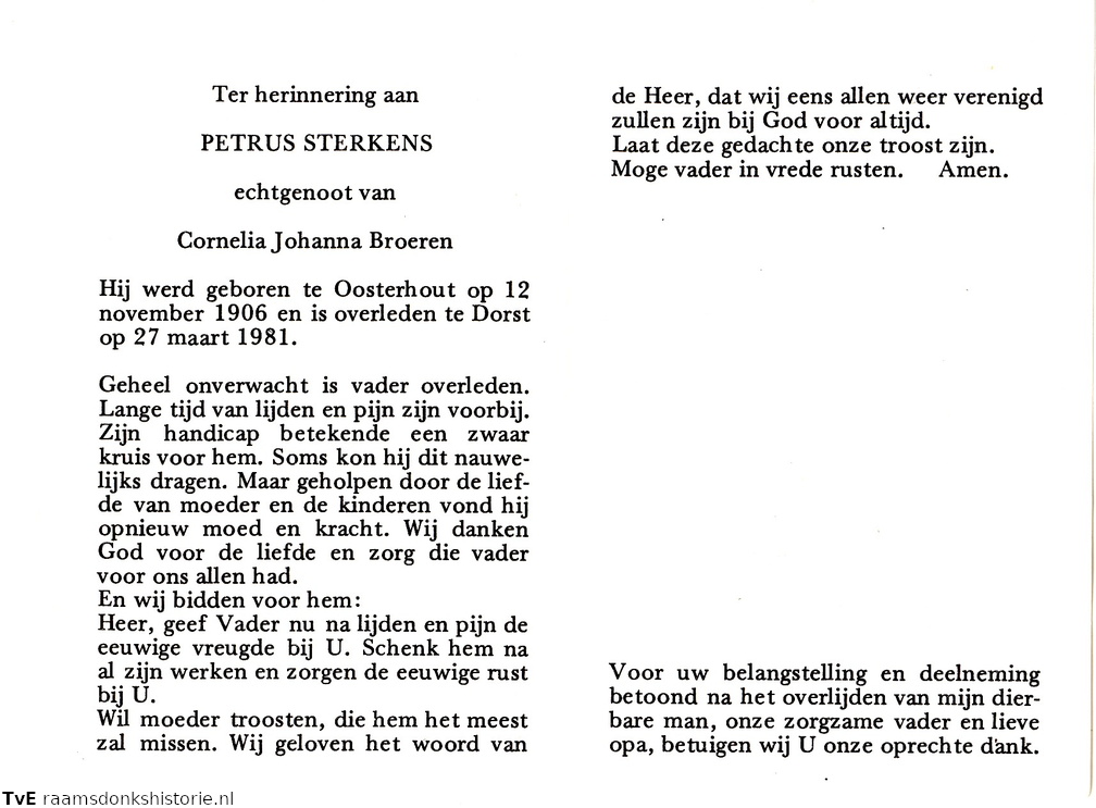 Petrus Sterkens Cornelia Johanna Broeren