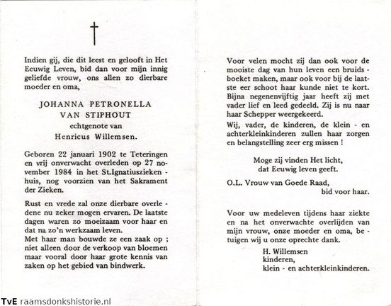 Johanna Petronella van Stiphout Henricus Willemsen