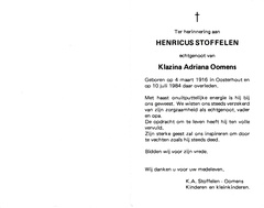 Henricus Stoffelen Klazina Adriana Oomens