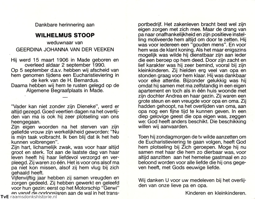 Wilhelmus Stoop Geerdina Johanna van der Veeken