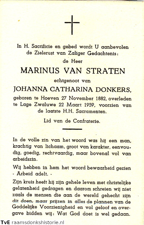 Marinus van Straten Johanna Catharina Donkers