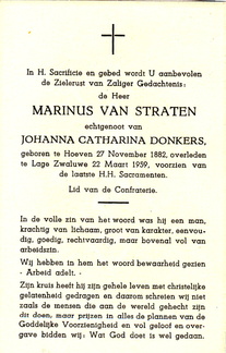 Marinus van Straten Johanna Catharina Donkers