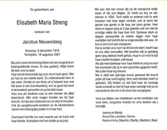 Elisabeth Maria Streng Jacobus Nieuwesteeg