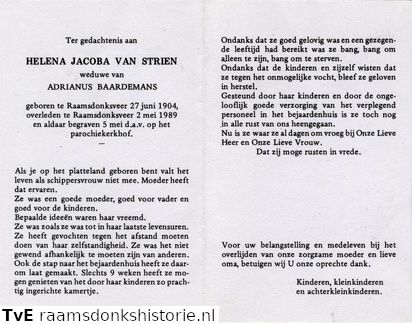 Helena Jacoba van Strien Adrianus Baardemans