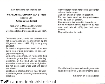 Wilhelmina Johanna van Strien Adrianus van der Nat
