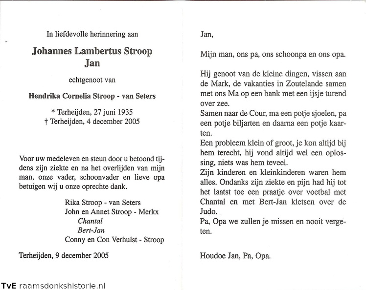 Johannes Lambertus Stroop Hendrika Cornelia van Seters
