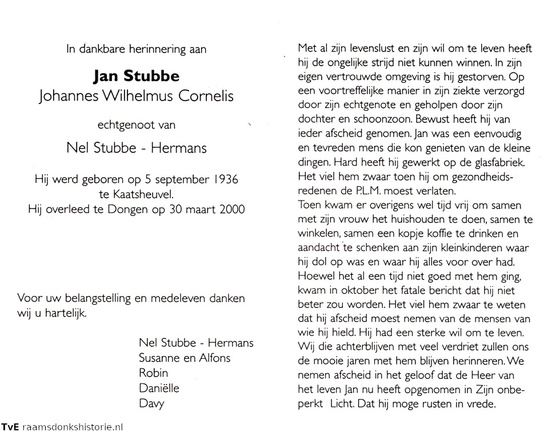 Johannes Wilhelmus Cornelis Stubbe Nel Hermans