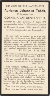 Adrianus Johannes Tabak Cornelia van den Elshout