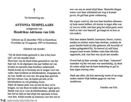 Antonia Tempelaars Hendrikus Adrianus van Gils
