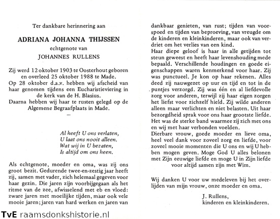 Adriana Johanna Thijssen Johannes Rullens