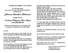 Johanna Geerdina Tielemans Nicolaas Hubertus Elisa Maria van Laarhoven