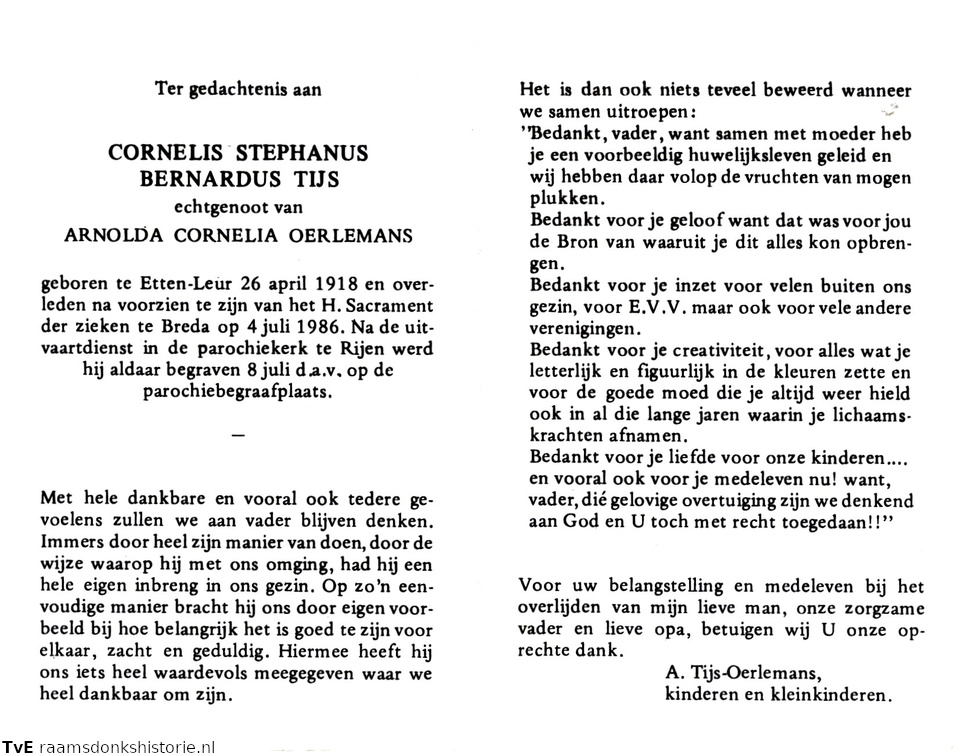 Cornelis Stephanus Bernardus Tijs Arnolda Cornelia Oerlemans