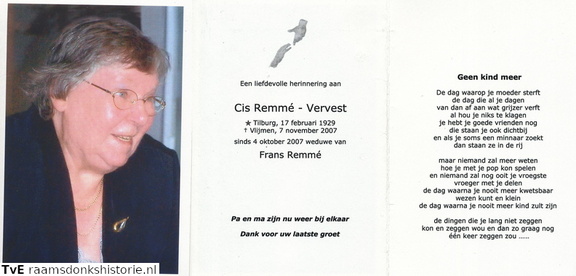 Vervest, Cis  Frans Remmé