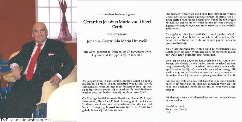 Gerardus Jacobus Maria van Uitert  Johanna Geertruida Maria Huisveld