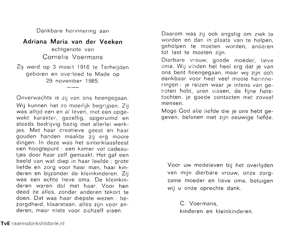 Adriana Maria van der Veeken Cornelis Voermans