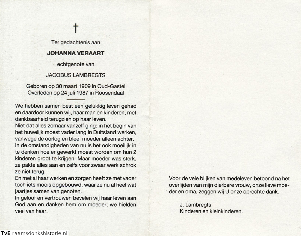 Johanna Veraart Jacobus Lambregts