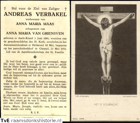 Andreas Verbakel Anna maria van Griensven Anna maria Maas