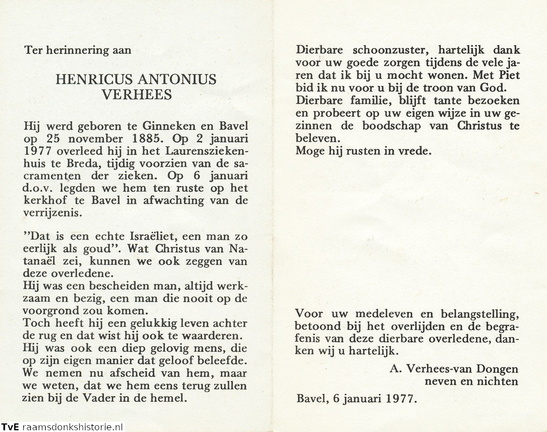 Henrcius Antonius Verhees  A van Dongen