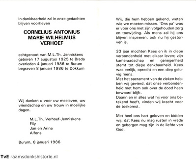 Cornelius Antonius Marie Wilhelmus Verhoef M.L.Th. Jenniskens 